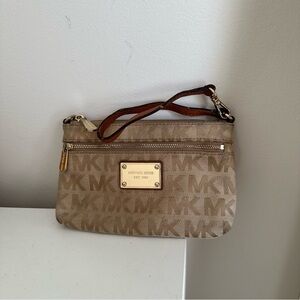 Michael Kors Logo Wristlet Beige